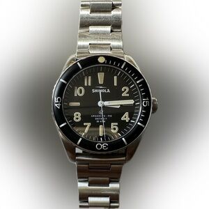 Shinola The Duck 42mm Stainless Steel Black Dial Men's Watch